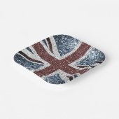 イギリス国旗の素朴ヴィンテージのグリッターきらきら光る ペーパープレート (傾斜あり)