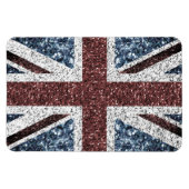 イギリス国旗の素朴ヴィンテージのグリッターきらきら光る マグネット (横)