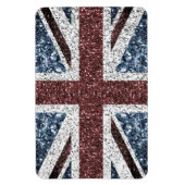 イギリス国旗の素朴ヴィンテージのグリッターきらきら光る マグネット (縦)