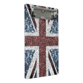 イギリス国旗の素朴ヴィンテージのグリッターきらきら光る ミニクリップボード (アングル)