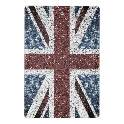 イギリス国旗の素朴ヴィンテージのグリッターきらきら光る ミニクリップボード (裏面)