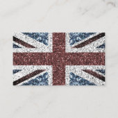 イギリス国旗の素朴ヴィンテージのグリッターきらきら光る 名刺 (正面)