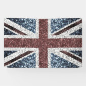 イギリス国旗の素朴ヴィンテージのグリッターきらきら光る 横断幕 (横)