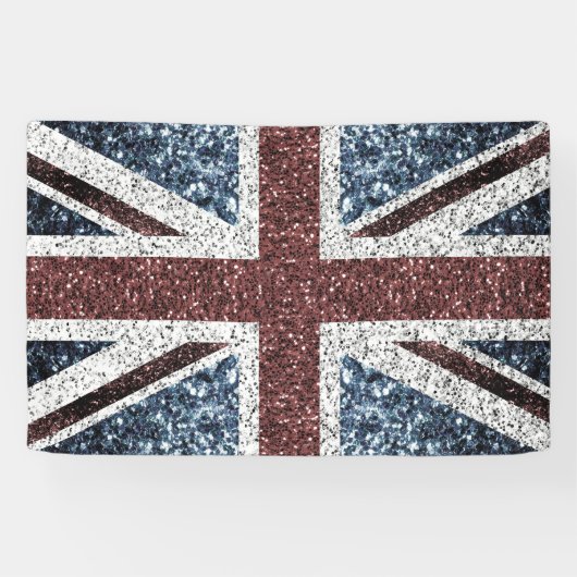 イギリス国旗の素朴ヴィンテージのグリッターきらきら光る 横断幕 (横)