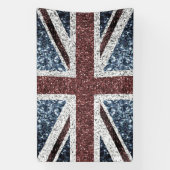 イギリス国旗の素朴ヴィンテージのグリッターきらきら光る 横断幕 (縦)