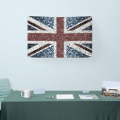 イギリス国旗の素朴ヴィンテージのグリッターきらきら光る 横断幕 (トレードショー)