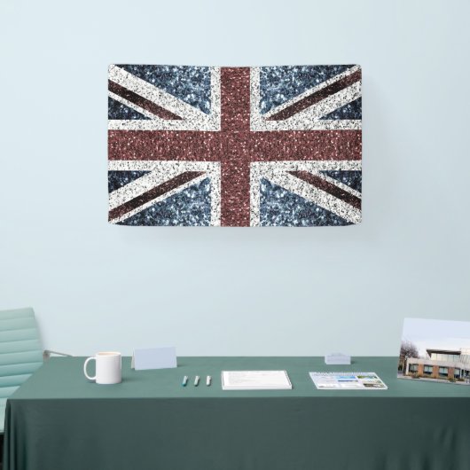 イギリス国旗の素朴ヴィンテージのグリッターきらきら光る 横断幕 (トレードショー)
