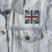 イギリス国旗の素朴ヴィンテージのグリッターきらきら光る 缶バッジ (インサイチュ)