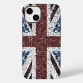 イギリス国旗の素朴ヴィンテージのグリッターきらきら光る Case-Mate iPhoneケース (裏面)
