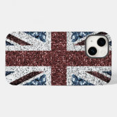 イギリス国旗の素朴ヴィンテージのグリッターきらきら光る Case-Mate iPhoneケース (裏面 (横))