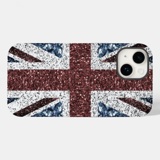 イギリス国旗の素朴ヴィンテージのグリッターきらきら光る Case-Mate iPhoneケース (裏面 (横))