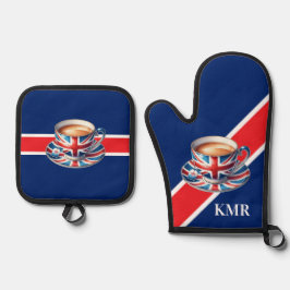 イギリス国旗の美学の英会話 鍋つかみ&鍋敷きセット