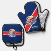 イギリス国旗の美学の英会話 鍋つかみ&鍋敷きセット (正面/裏面)