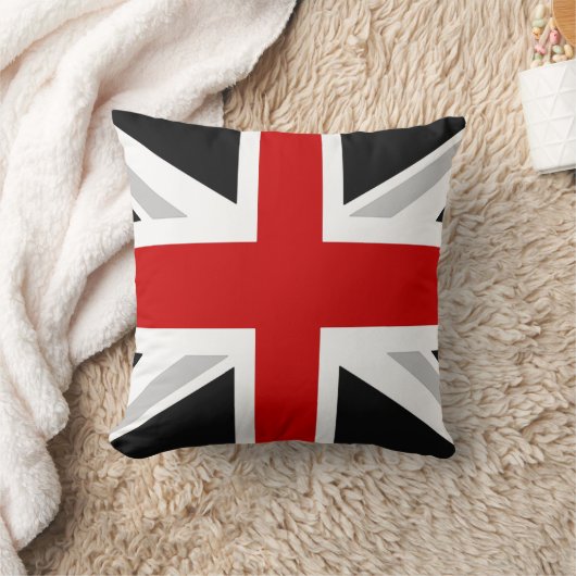 イギリス国旗の装飾用クッション黒赤 クッション (ブランケット)