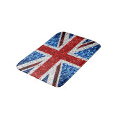 イギリス国旗の赤い青の白いきらめきグリッター バスマット (アングル)