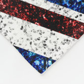 イギリス国旗の赤い青の白いきらめきグリッター フリースブランケット (角)