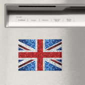 イギリス国旗の赤い青の白いきらめきグリッター マグネット (インサイチュ (食洗機))