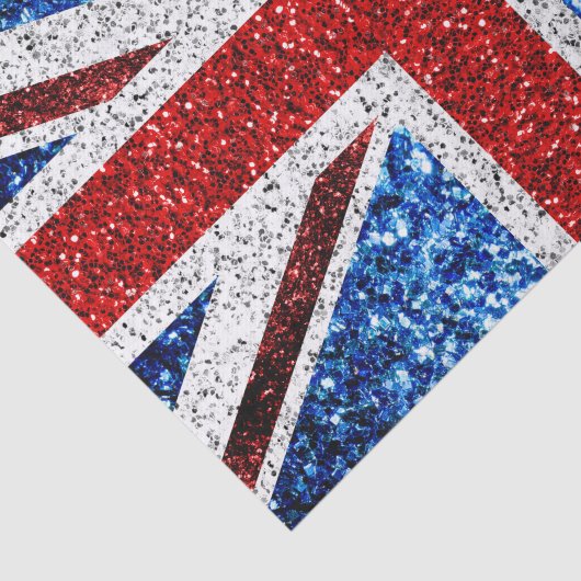 イギリス国旗の赤い青の白いきらめきグリッター 薄葉紙 (詳細)