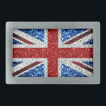 イギリス国旗の赤い青の白いきらめきグリッター 長方形ベルトバックル<br><div class="desc">英国国旗の赤い青の白の輝きグリッタースパークリー統一されたイギリス国旗の赤、白、青の輝きフェイクグリッター。私たちは実際のグリッターではなくスパークの写真を使用する。グリッター，スパーク，スパークリー，イギリス国旗統一された，イギリス国旗，英国の国旗，英フェイク国，国旗，ユニオンジャック，</div>