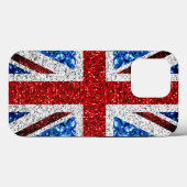 イギリス国旗の赤い青の白いきらめきグリッター Case-Mate iPhoneケース (裏面 (横))