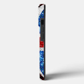 イギリス国旗の赤い青の白いきらめきグリッター Case-Mate iPhoneケース (裏面 / 左)