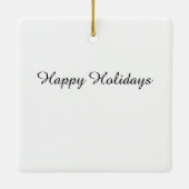 イギリス国旗の赤い青の白いスパークルグリッターモノグラム セラミックオーナメント (裏面)