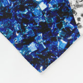 イギリス国旗の赤い青の白いスパークルグリッターモノグラム フリースブランケット (角)