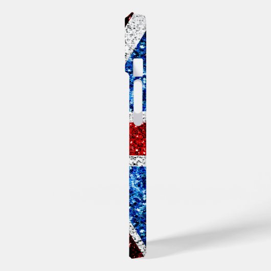 イギリス国旗の赤い青の白い輝きグリッターあなたの名前 Case-Mate iPhoneケース (裏面 / 左)