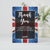 イギリス国旗の赤い青の白い輝エレガントきSweet 16 サンキューカード (スタンド正面)