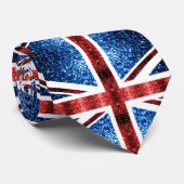 イギリス国旗の赤と青のキラキラのグリッター ネクタイ (ロール)
