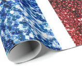 イギリス国旗の赤と青のキラキラのグリッター ラッピングペーパー (ロールコーナー)