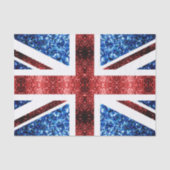 イギリス国旗の赤と青のキラキラのグリッター 薄葉紙 (正面)