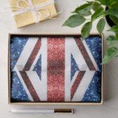 イギリス国旗の赤と青のキラキラのグリッター 薄葉紙 (ギフト)