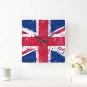 イギリス国旗またはユニオンジャック スクエア壁時計 (ホーム)