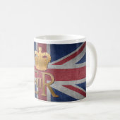 イギリス国旗を持つエリザベス女王II ER MUG コーヒーマグカップ (正面右)