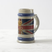 イギリス国旗を持つエリザベス女王II ER MUG ビールジョッキ (正面右)