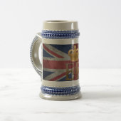 イギリス国旗を持つエリザベス女王II ER MUG ビールジョッキ (正面左)