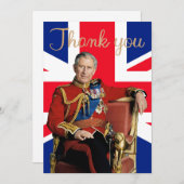 イギリス国旗を持つチャールズ3世 サンキューカード (正面/裏面)