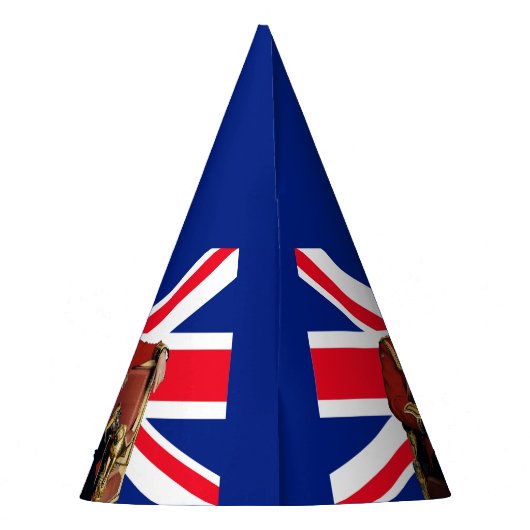イギリス国旗を持つチャールズ3世 パーティーハット (裏面)