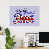 イギリス国旗を持つパパ最大の国 ポスター (ホームオフィス)