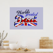 イギリス国旗を持つパパ最大の国 ポスター (キッチン)