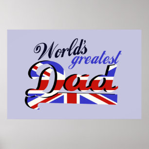 イギリス国旗を持つパパ最大の国 ポスター