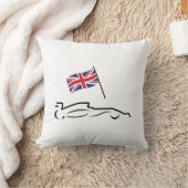 イギリス国旗を持つレースカーラインスケッチ クッション (ブランケット)