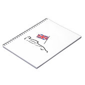 イギリス国旗を持つレースカーラインスケッチ ノートブック (左側)