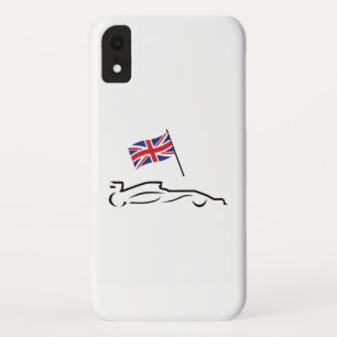 イギリス国旗を持つレースカーラインスケッチ iPhone XRケース