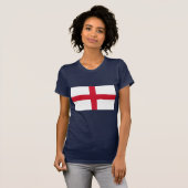 イギリス国旗を持つ女性Tシャツ Tシャツ (正面フル)