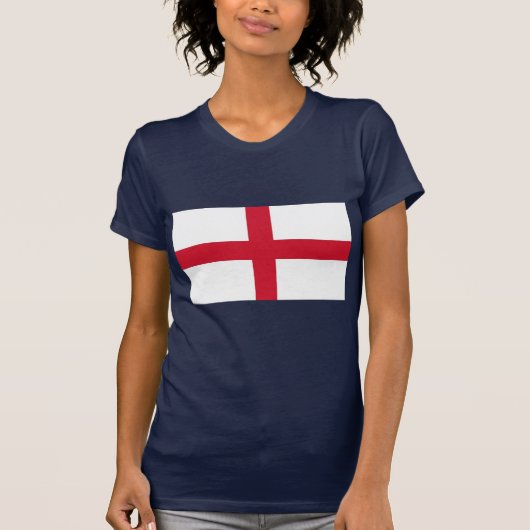 イギリス国旗を持つ女性Tシャツ Tシャツ (正面)