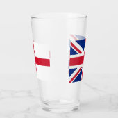 イギリス国旗を持つ愛国的なガラス杯 タンブラーグラス (左)
