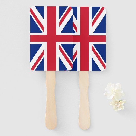 イギリス国旗を掲げたハンドファ統一されたン一式 ハンドファン (正面&裏面)