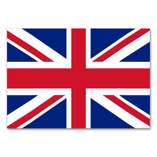 イギリス国旗を掲げた愛国的なテー統一されたブル テーブルナンバー (裏面)